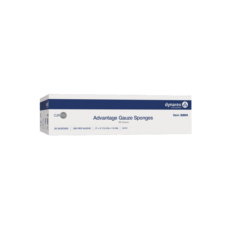 Advantage Surgical Sponges, 3" x 3" 12 Ply - 200 pcs per Box/20 Boxes per Case