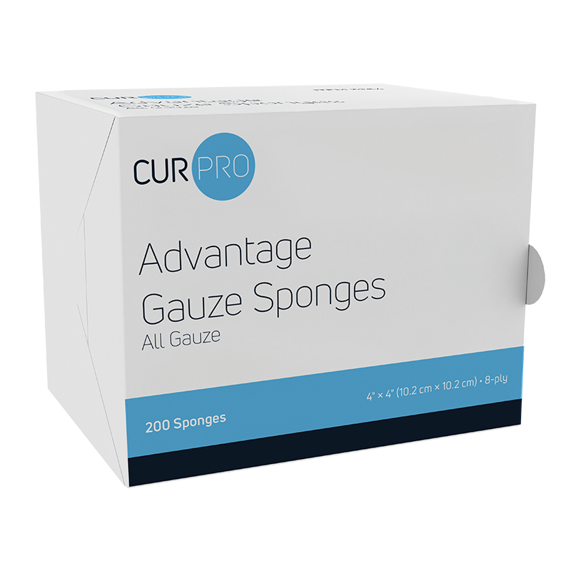 Advantage Surgical Sponges, 4" x 4" 8 Ply- 200 pcs per Box/20 Boxes per Case