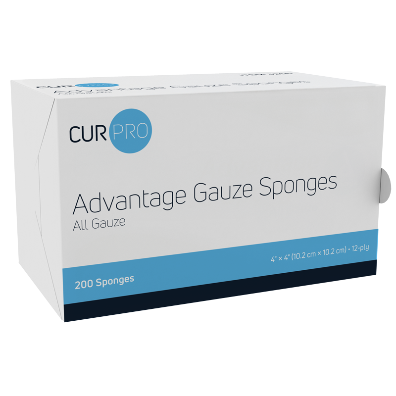Advantage Surgical Sponges, 4" x 4" 12 Ply - 200 pcs per Box/10 Boxes per Case