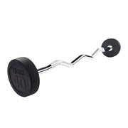 Rubber Coated Fixed Curl Barbell, 40Lb