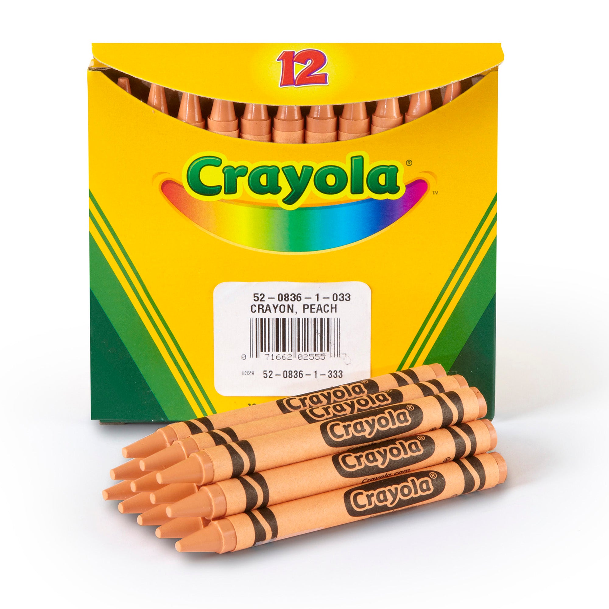 Bulk Crayons, Regular Size, Peach, 12 Count