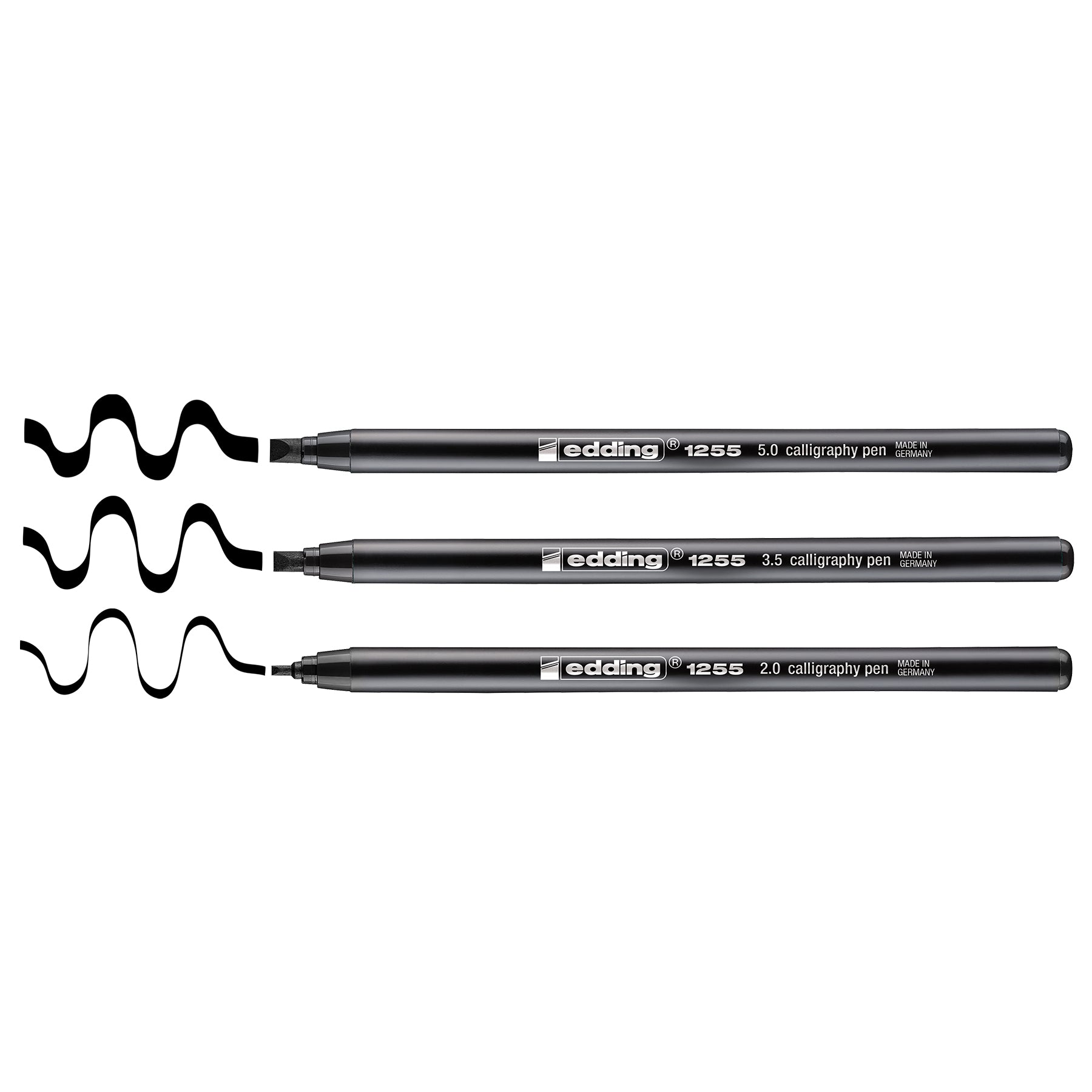 edding 1255 Calligraphy Pen - Set of 3 - Black