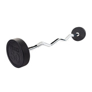 Rubber Coated Fixed Curl Barbell, 50Lb