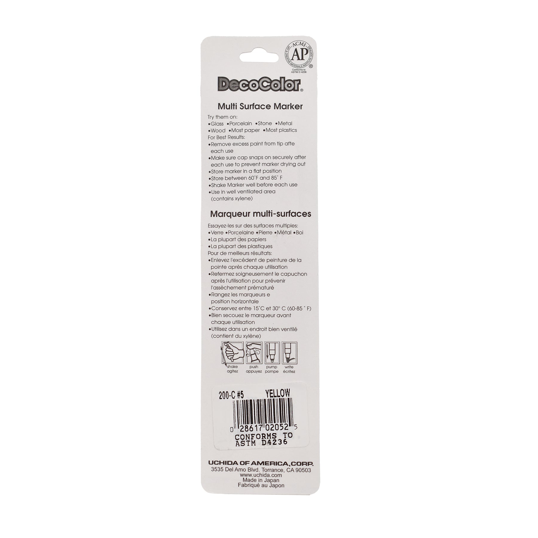 DecoColor® Paint Marker, Fine, 200-S, Yellow #5