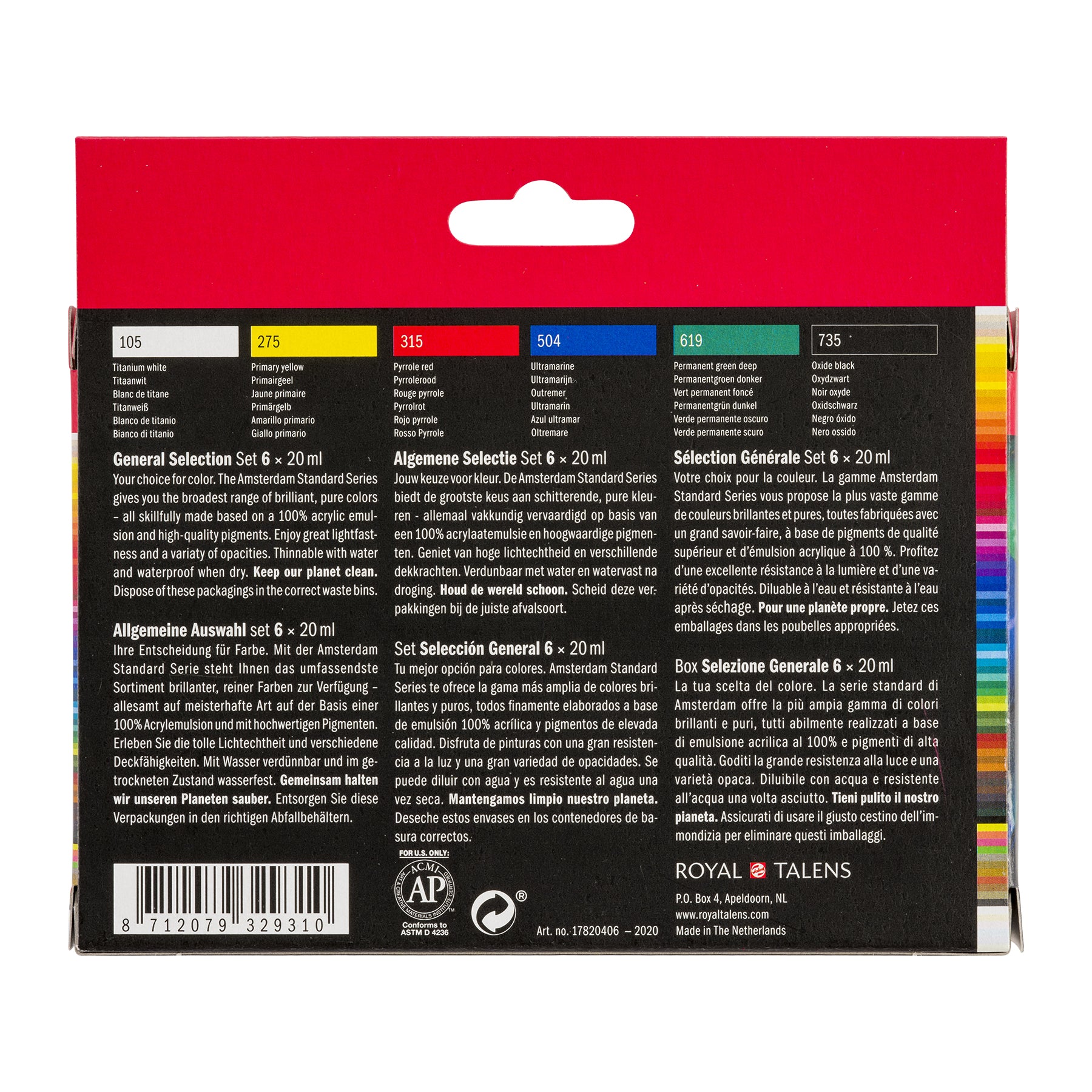 Standard Acrylic General Set, 6 x 20mL