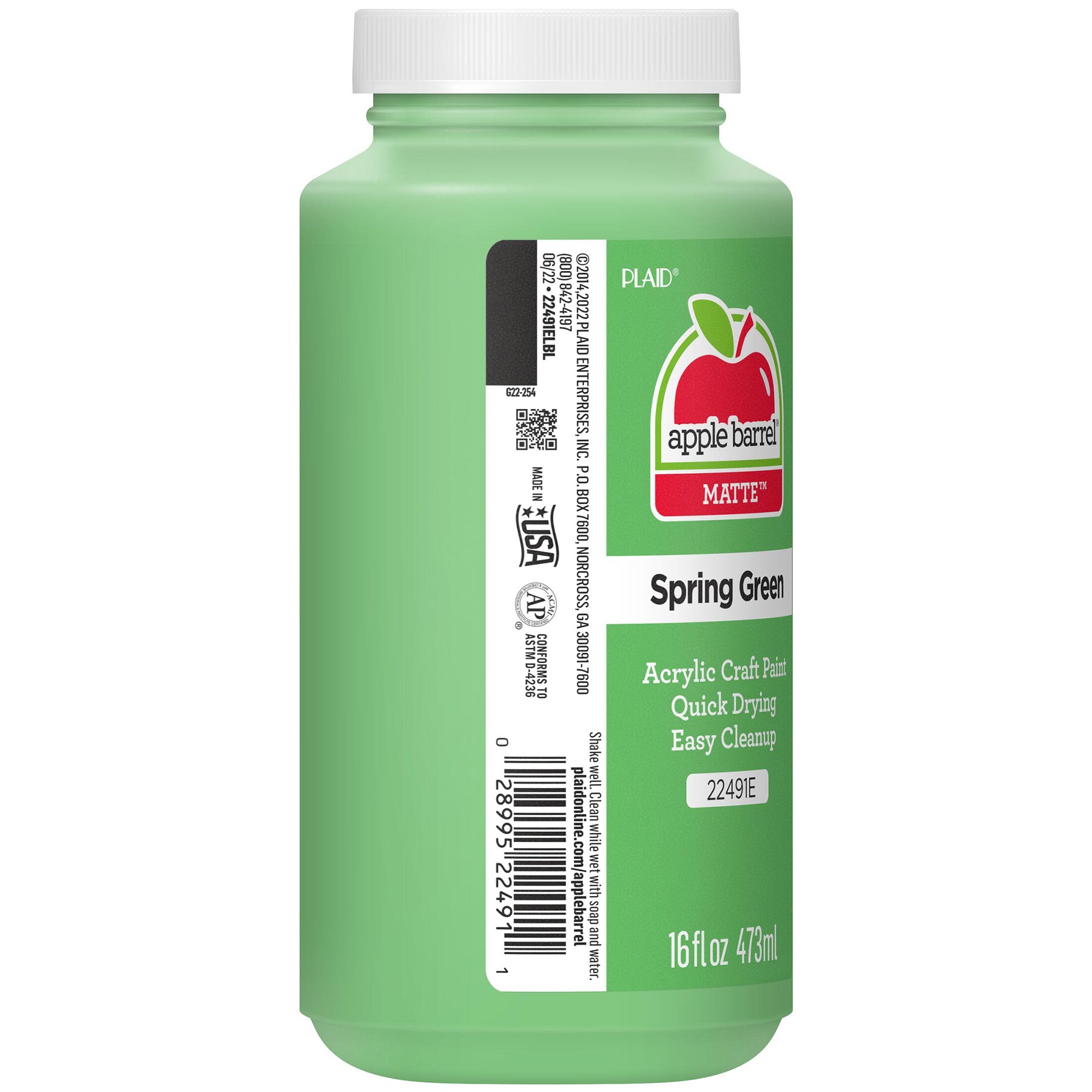 Acrylic Paint Matte, 16oz., Spring Green