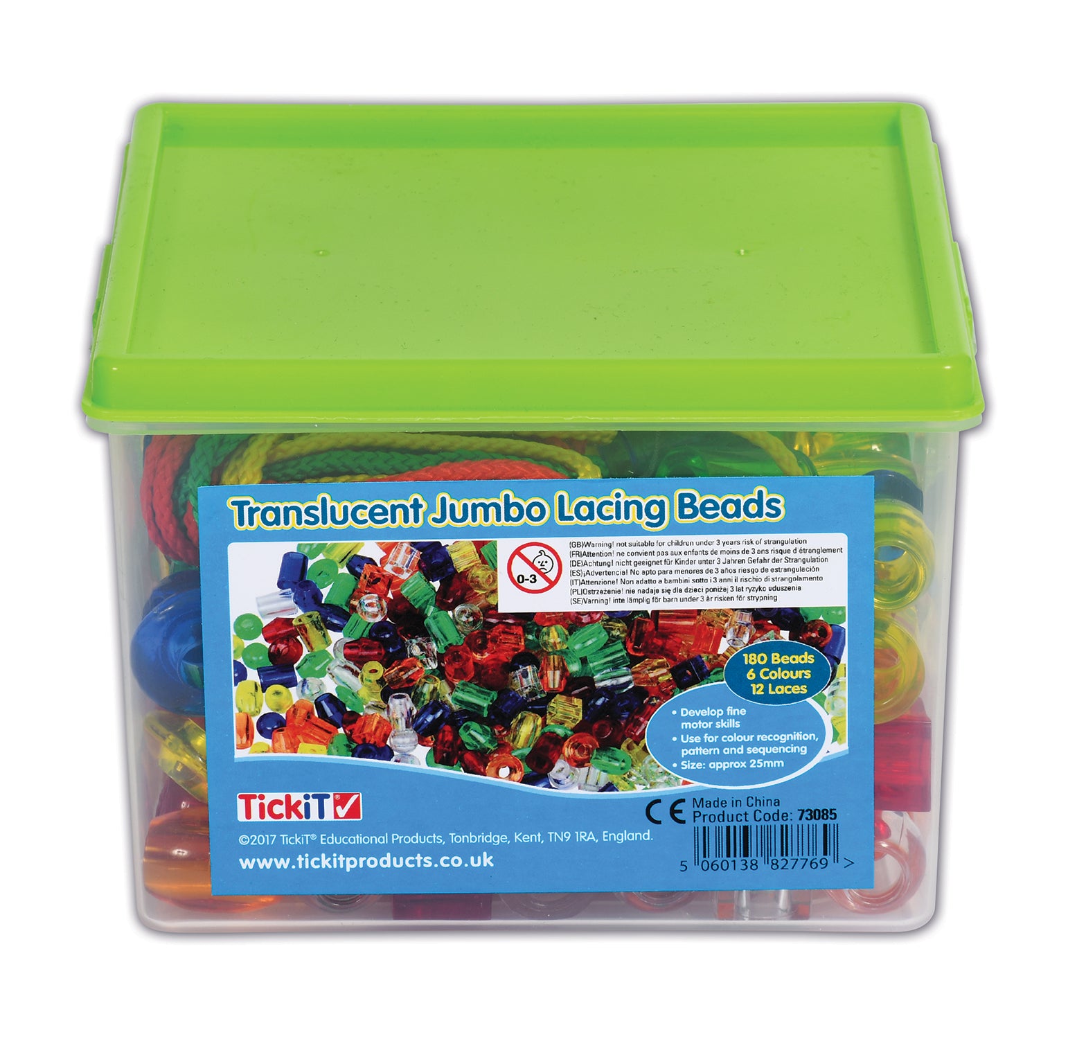 Translucent Jumbo Lacing Beads - Set of 192