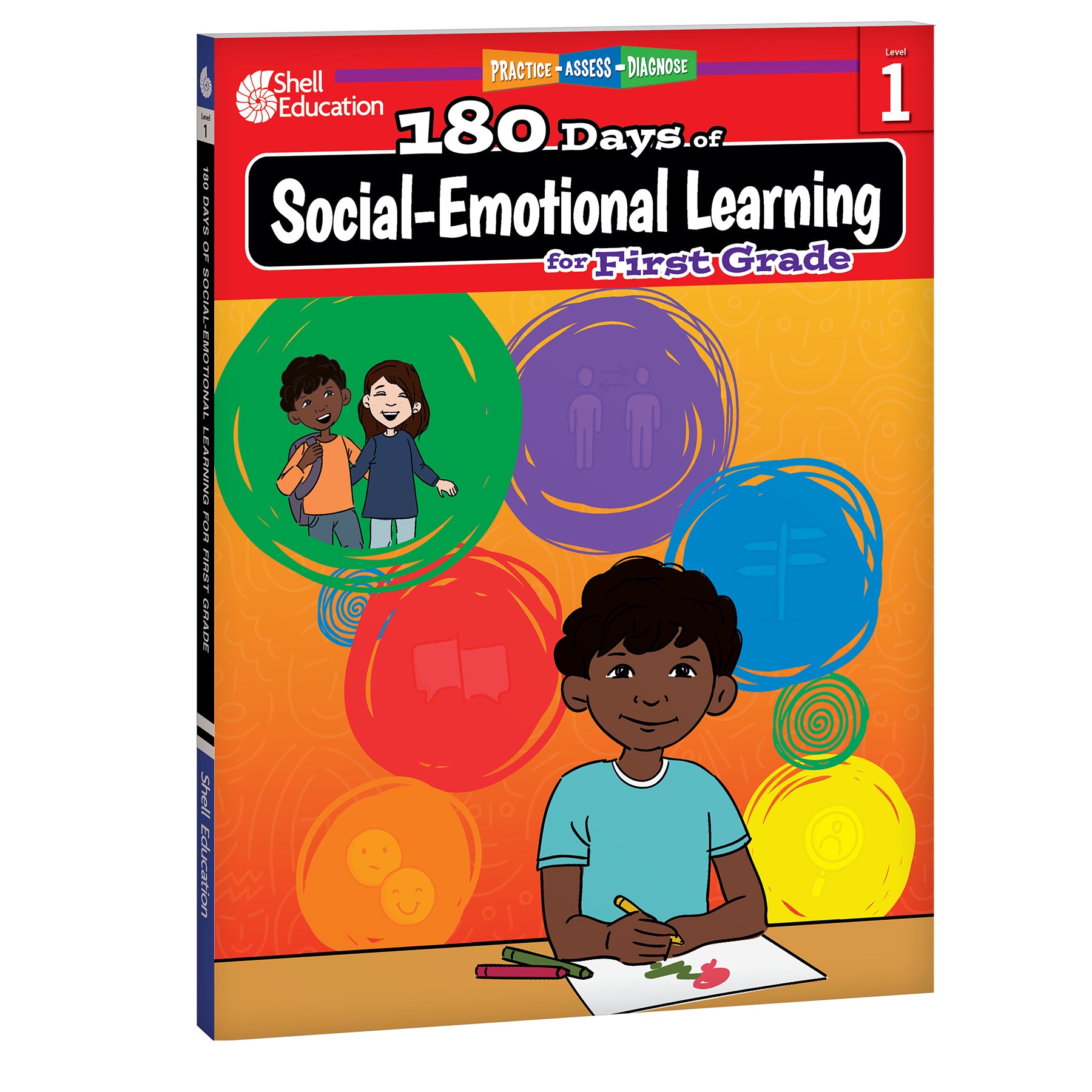180 Days Social-Emotional Learning, Writing, & Spelling Grade 1: 3-Book Set