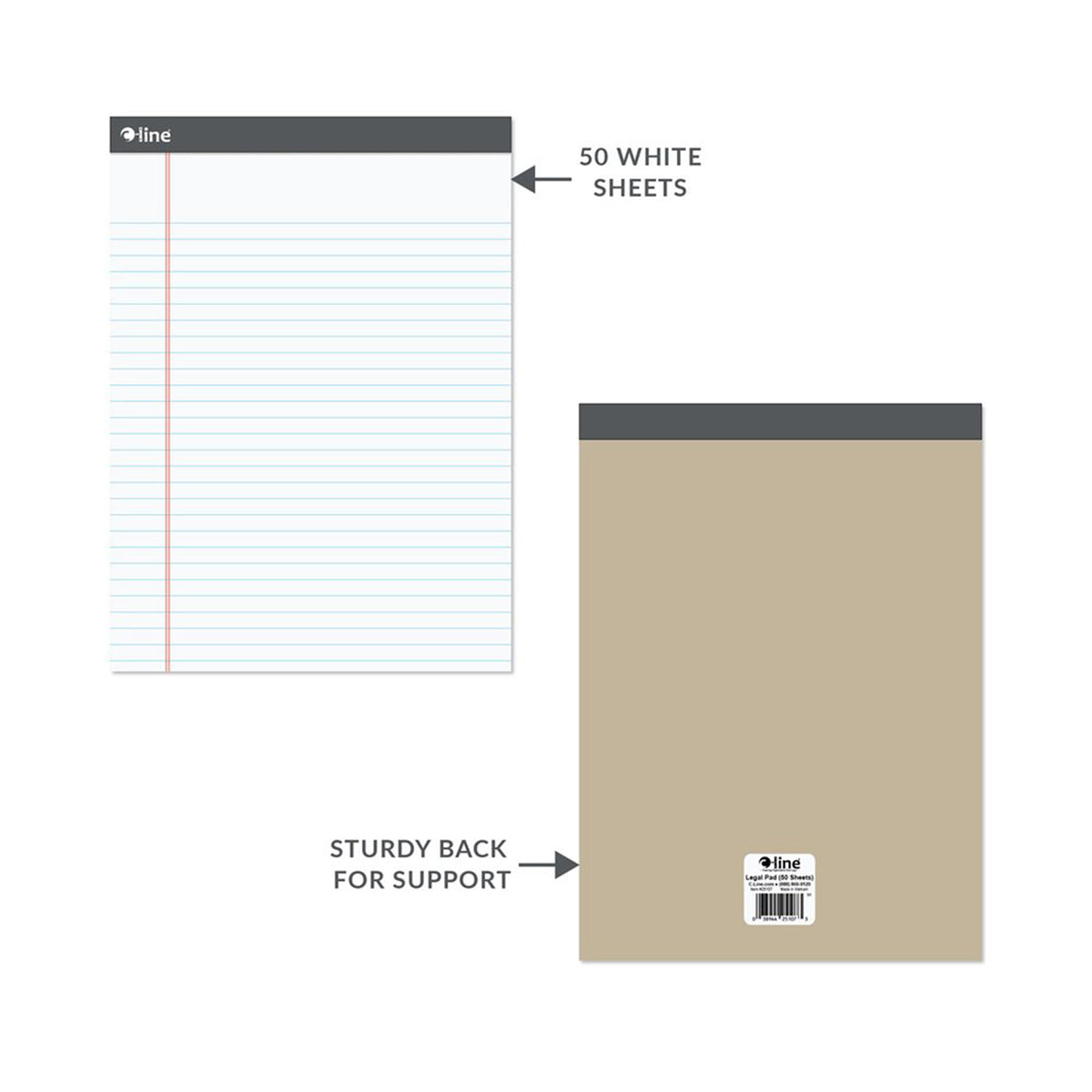 (4 EA) LEGAL PAD WHITE 50CT 8.5X11