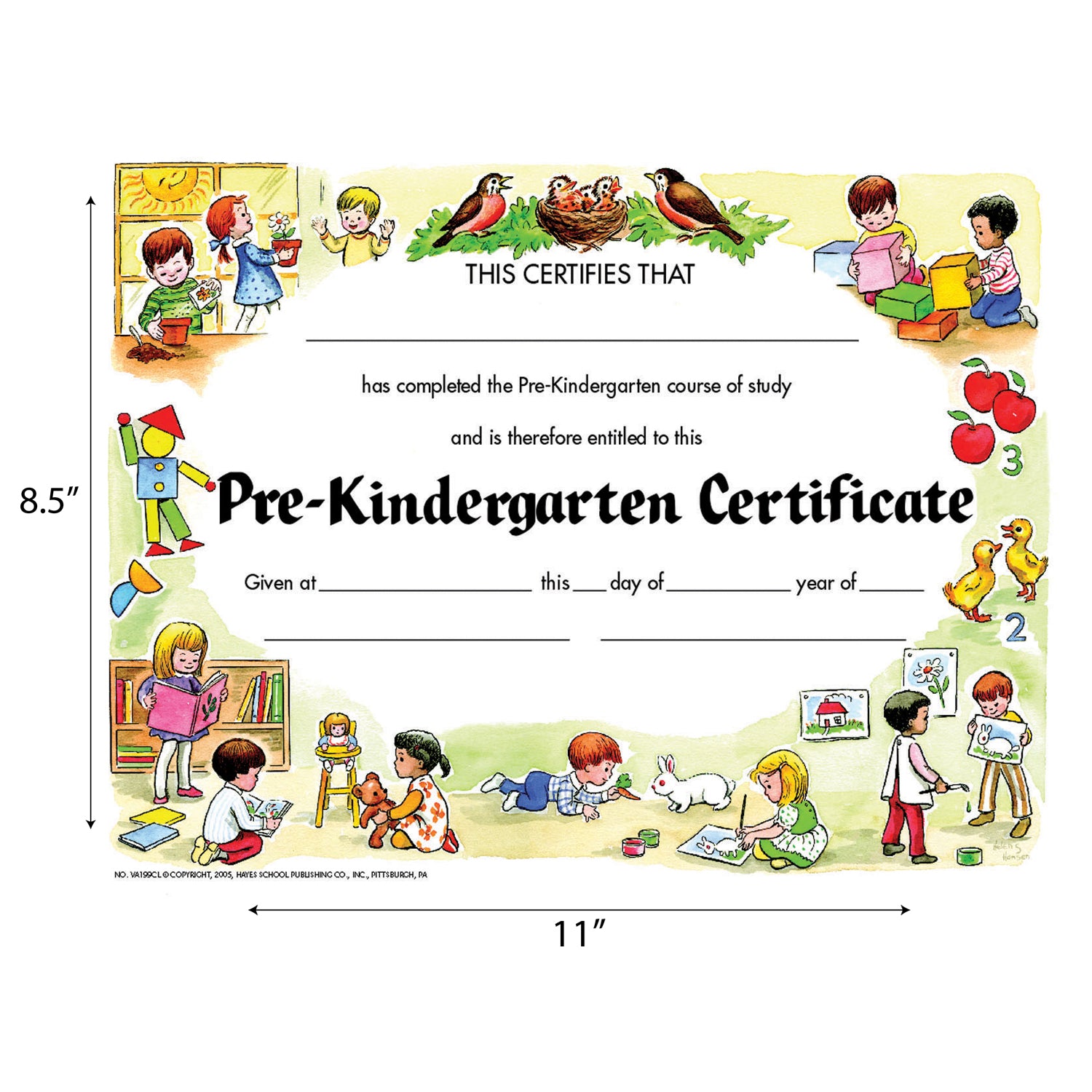 Pre-Kindergarten Certificate, 8.5" x 11", Pack of 30