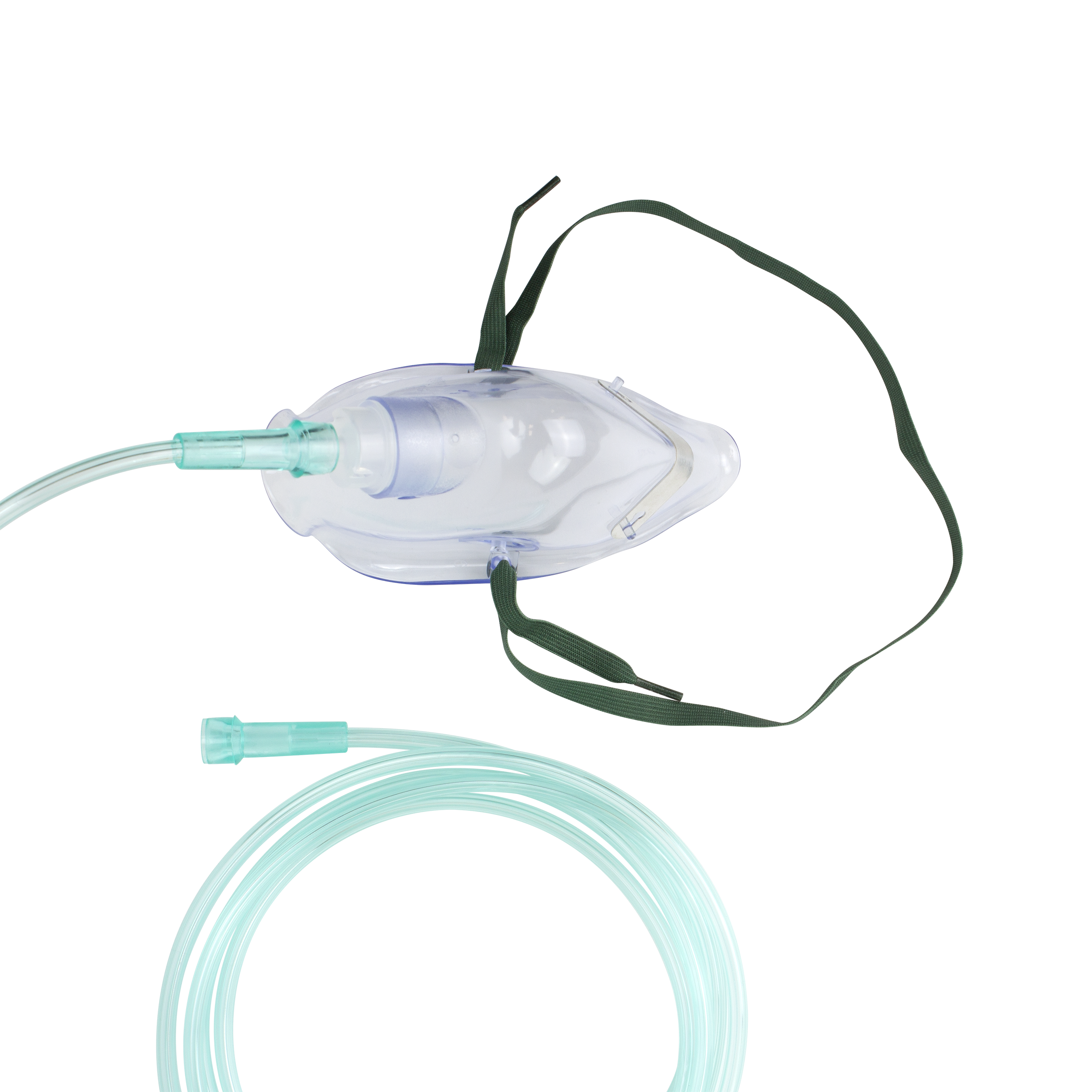 O2 Medium-Concentration Standard Mask, Standard Connection, with 7' (2.1m) Tubing, Adult, 50 Quantity per Case