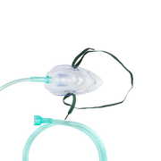 O2 Medium-Concentration Standard Mask, Universal Connection, with 7' (2.1m) Tubing, Adult, 50 Quantity per Case