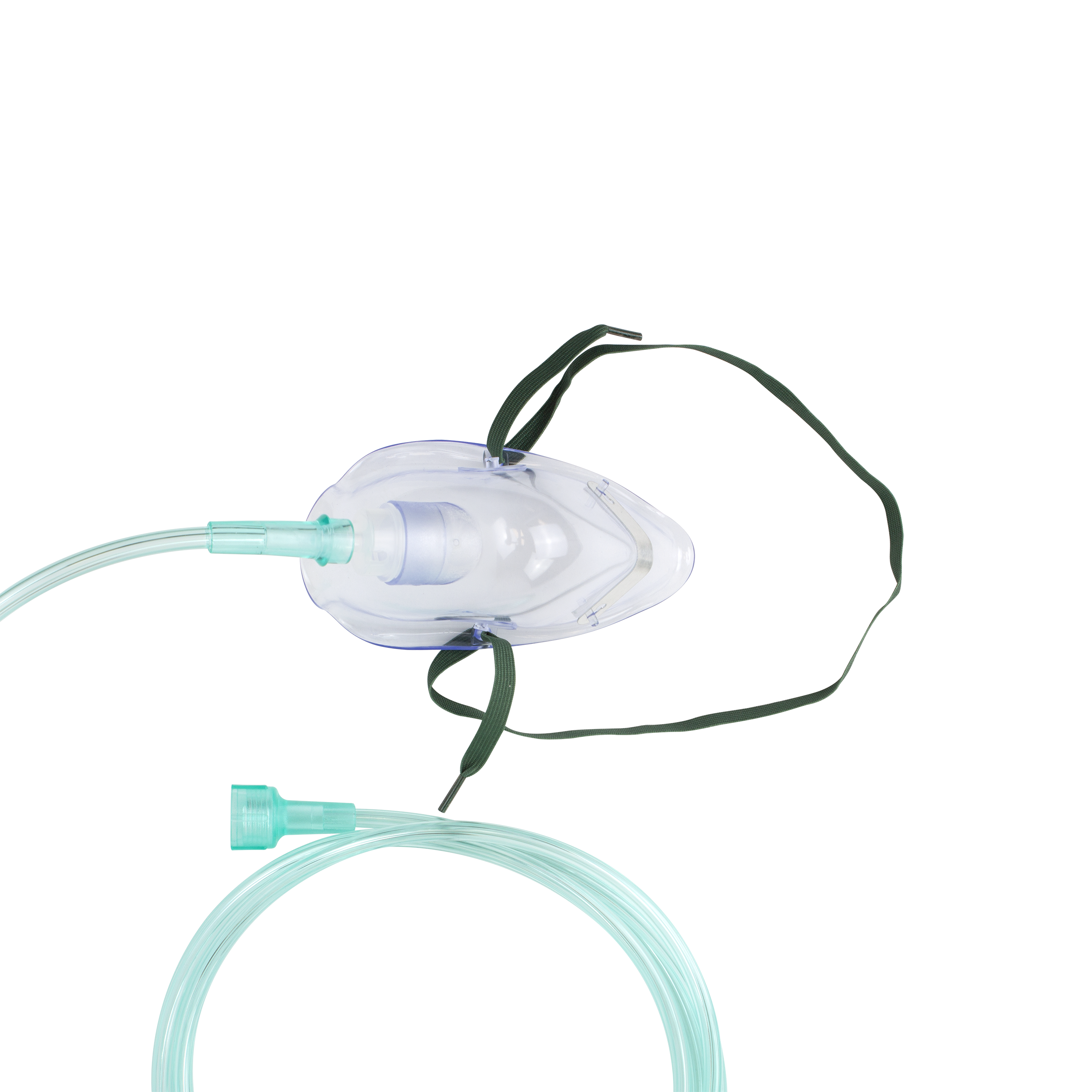 O2 Medium-Concentration Standard Mask, Universal Connection, with 7' (2.1m) Tubing, Adult, 50 Quantity per Case