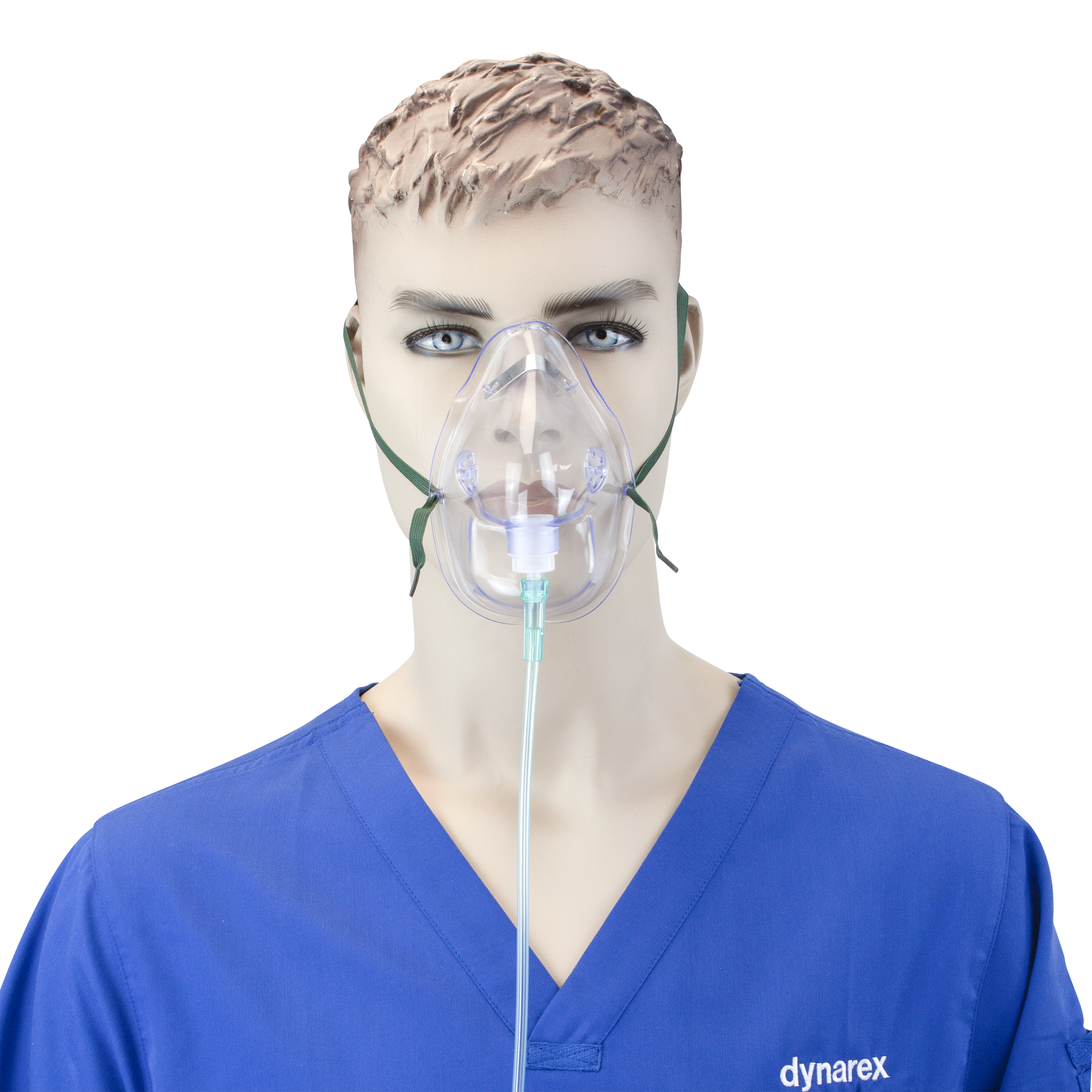 O2 Medium-Concentration Elongated Mask, Standard Connection, with 7' (2.1m) Tubing, Adult, 50 Quantity per Case