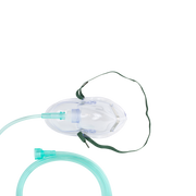 O2 Medium-Concentration Elongated Mask, Universal Connection, with 7' (2.1m) Tubing, Adult, 50 Quantity per Case