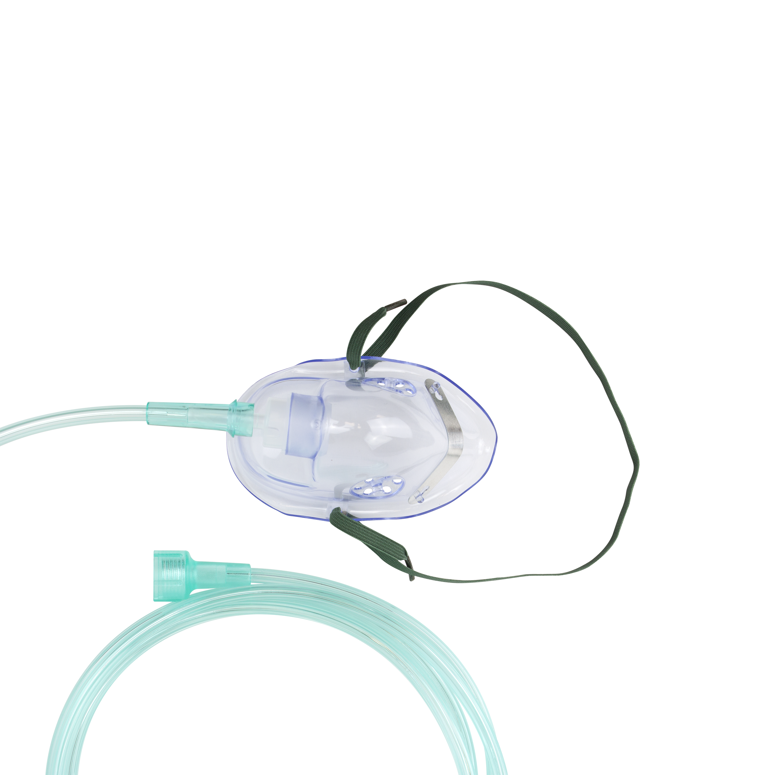 O2 Medium-Concentration Elongated Mask, Universal Connection, with 7' (2.1m) Tubing, Pediatric, 50 Quantity per Case