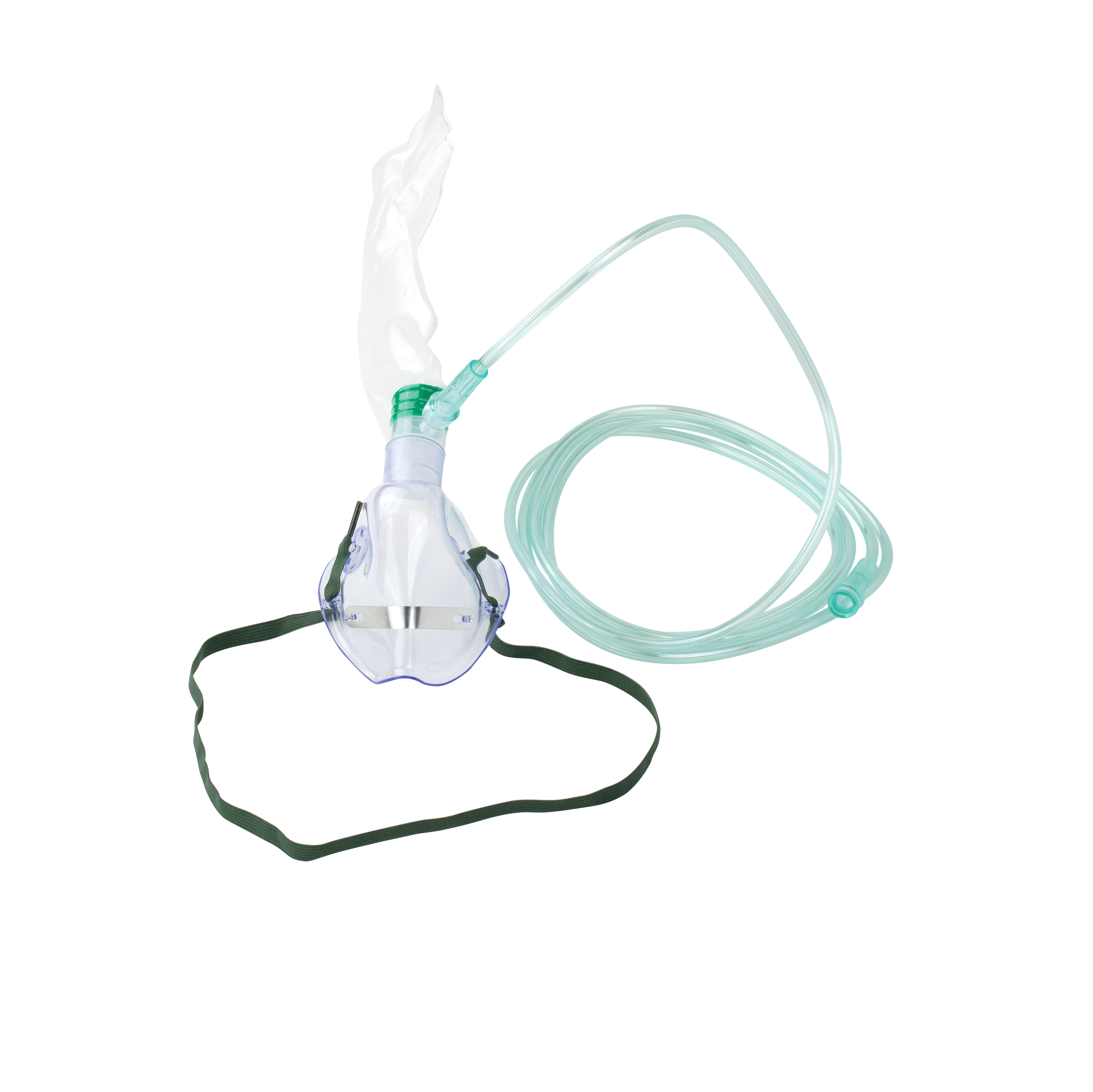 O2 High-Concentration Standard Mask with 7' (2.1m) Tubing, Adult, 50 Quantity per Case