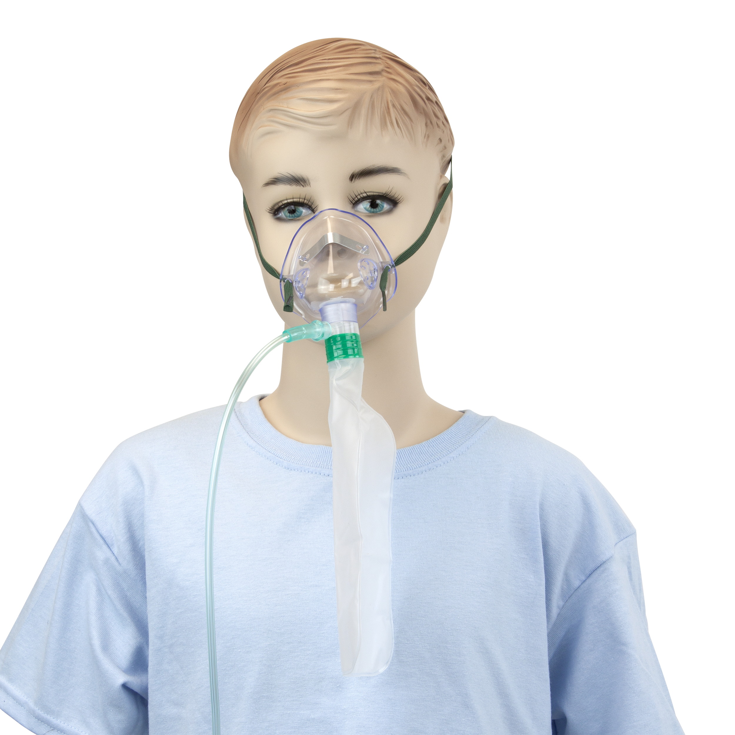 O2 High-Concentration Standard Mask with 7' (2.1m) Tubing, Pediatric, 50 Quantity per Case