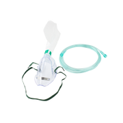 O2 High-Concentration Elongated Mask with 7' (2.1m) Tubing, Adult, 50 Quantity per Case