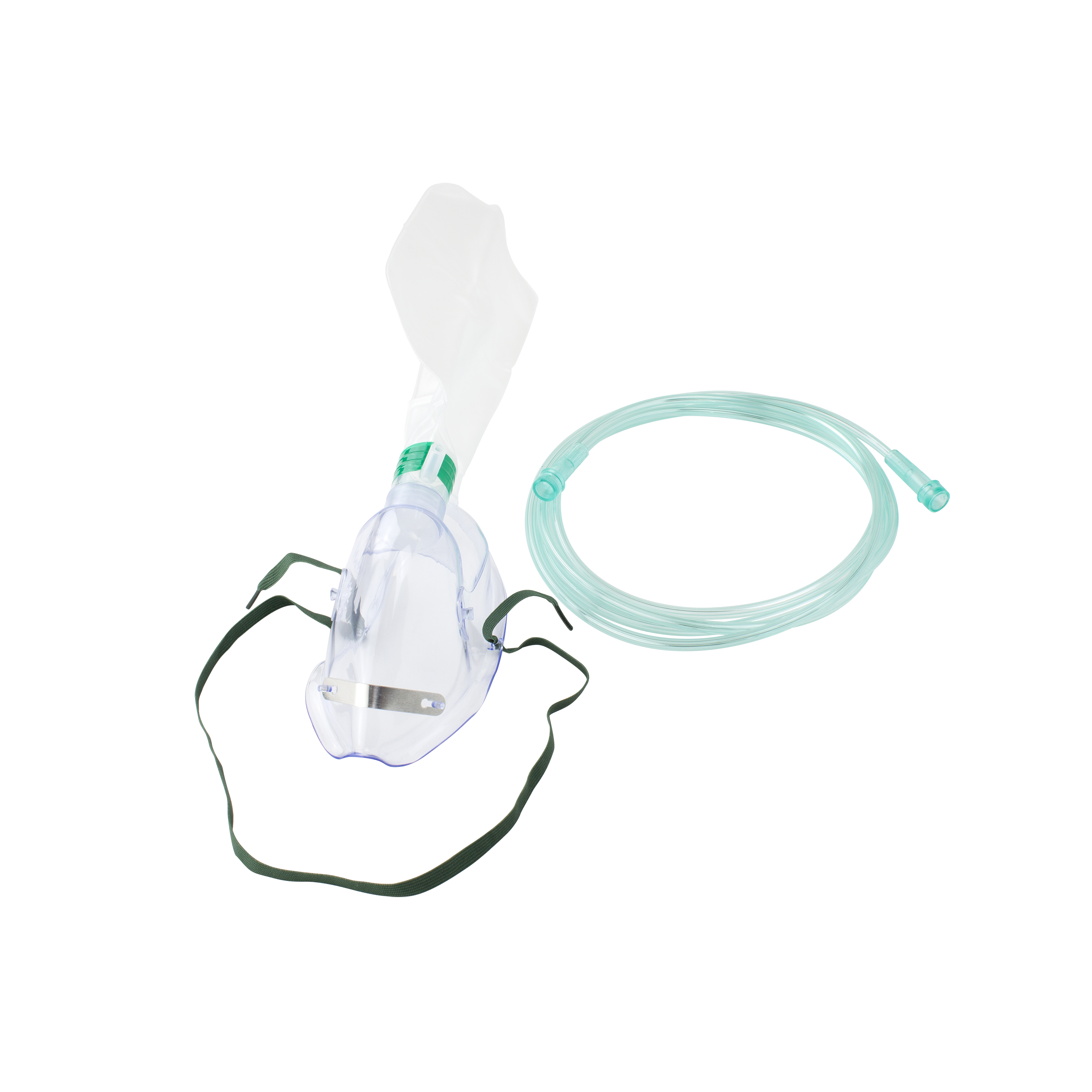 O2 High-Concentration Elongated Mask with 7' (2.1m) Tubing, Adult, 50 Quantity per Case