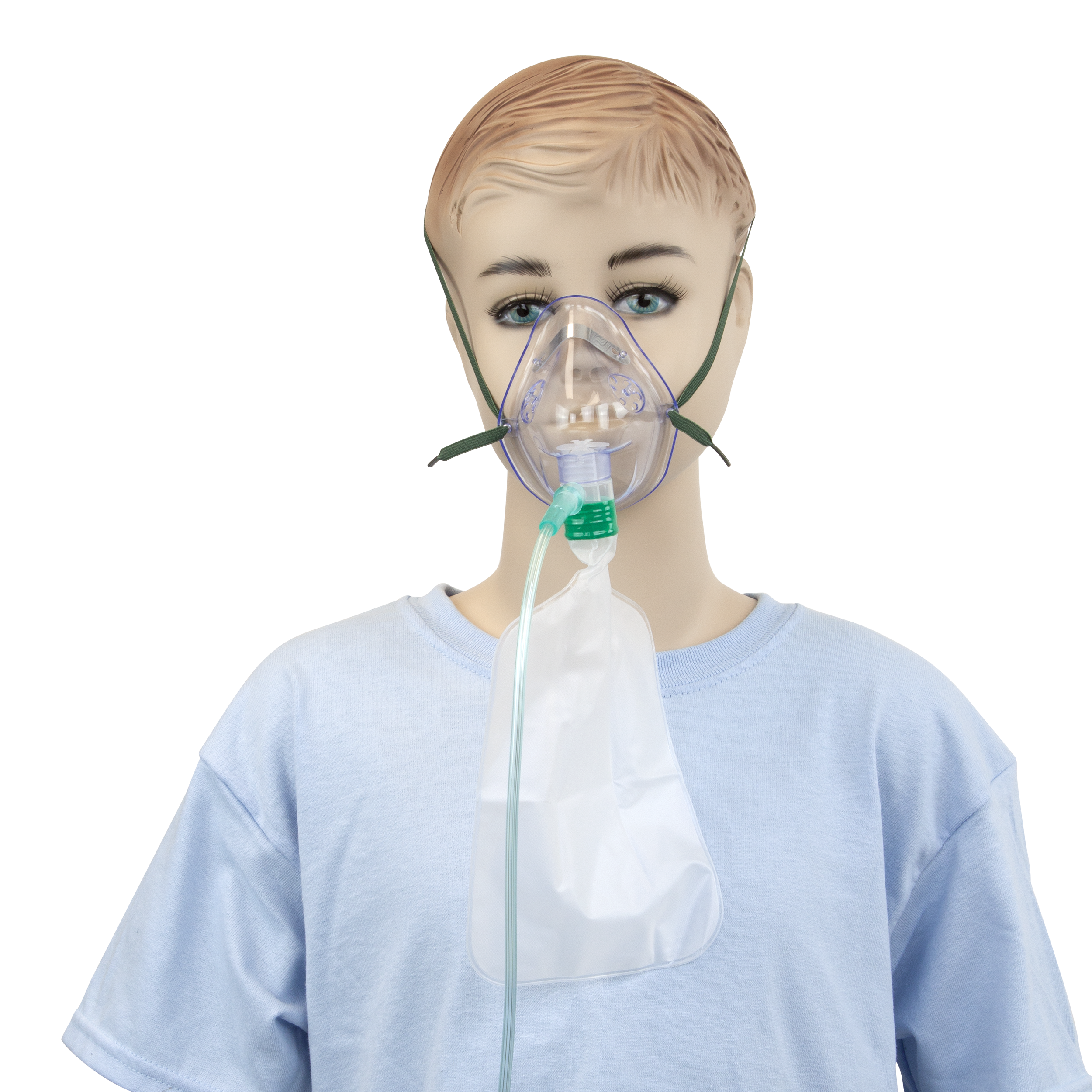 O2 High-Concentration Elongated Mask with 7' (2.1m) Tubing, Pediatric, 50 Quantity per Case