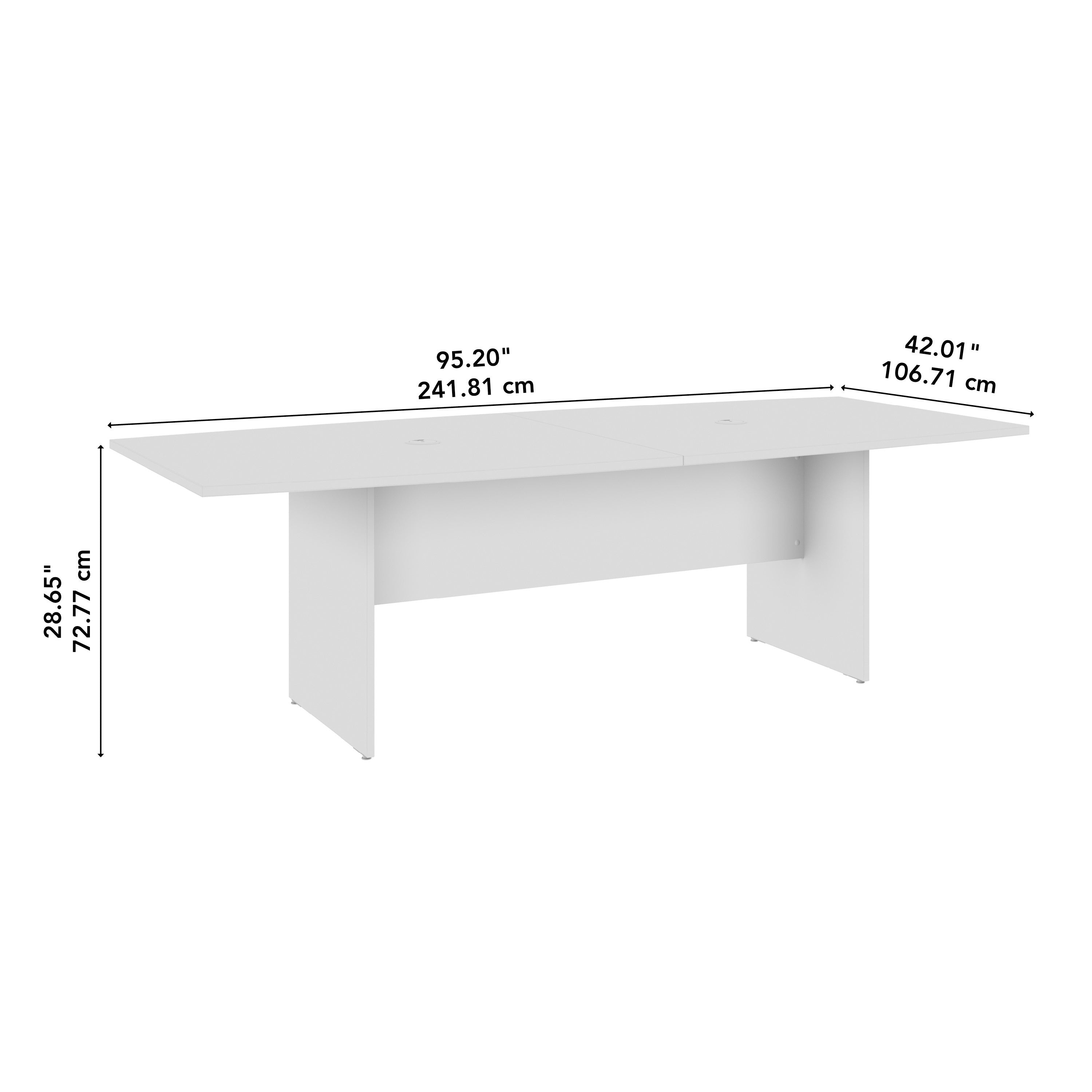 Bush Business Furniture 96-inch Office Conference Table with Wood Base in Natural Elm - 95.19" Width x 42" Depth x 28.65" Height