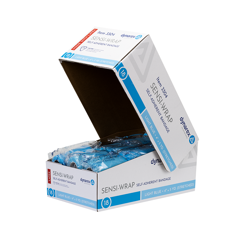 Sensi Wrap, Self-Adherent, 4" x 5 yd Light Blue - 18 pcs per Case