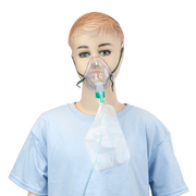 Non-Rebreather Elongated Mask with Safety Vent, Standard Connection, with 7' (2.1m) Tubing, 600ml Reservoir Bag, Pediatric, 50 Quantity per Case