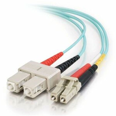 C2G 1m LC-SC 10Gb 50/125 Duplex Multimode OM3 Fiber Cable - Aqua - 3ft - Patch Cable - LC Multi-mode (M) to SC Mult - 33051