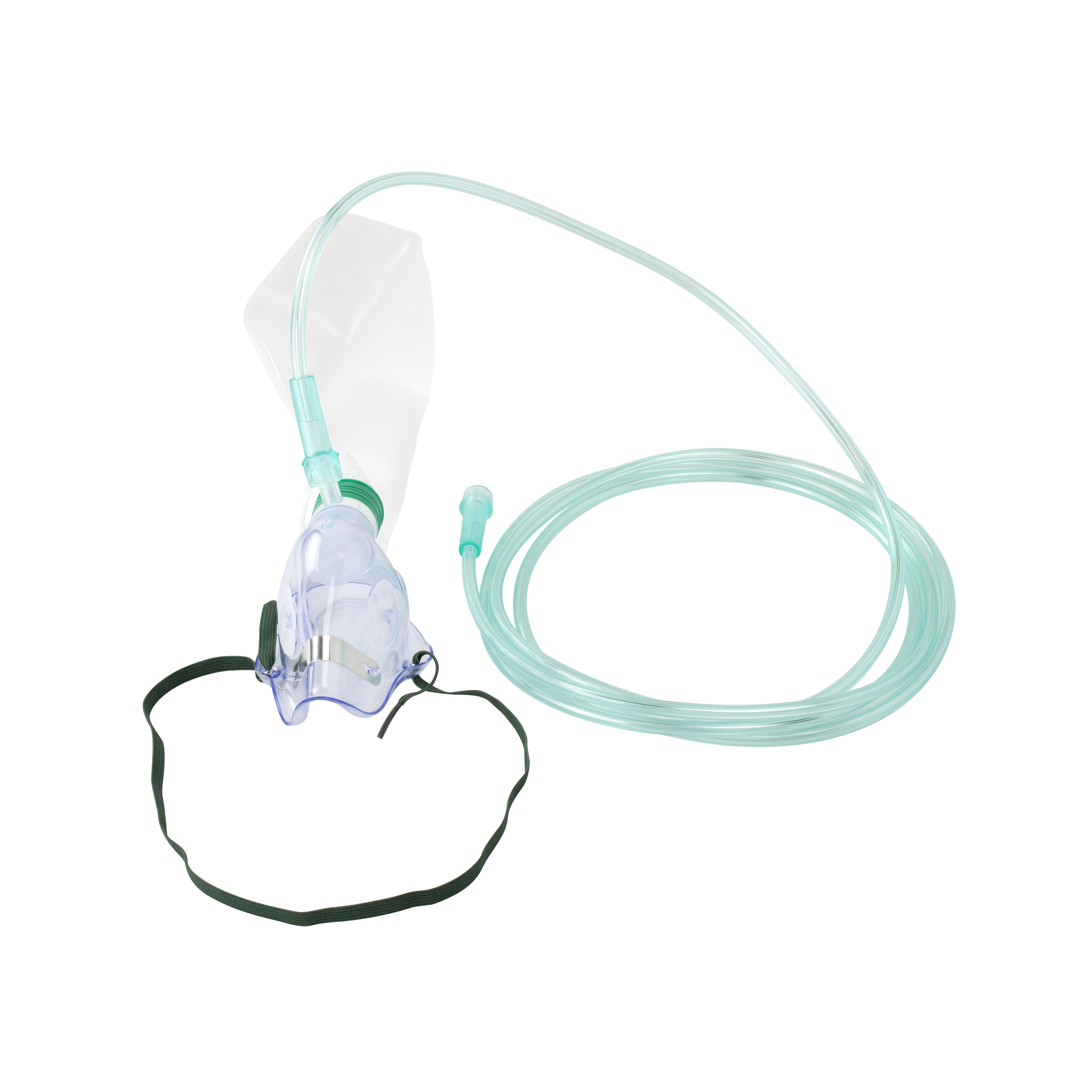 Non-Rebreather Elongated Mask, Standard Connection, with 7' (2.1m) Tubing, 600ml Reservoir Bag, Pediatric, 50 Quantity per Case