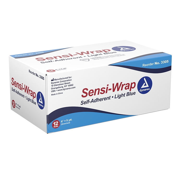 Sensi Wrap, Self-Adherent, 6" x 5 yd Light Blue - 12 pcs per Case