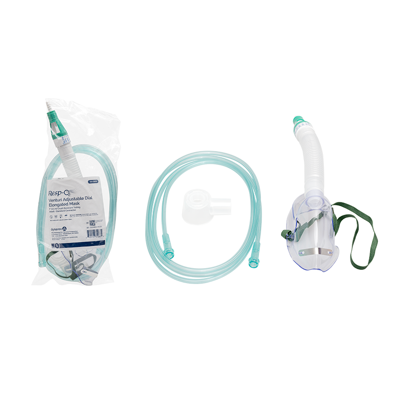 Venturi Adjustable Dial Elongated Mask with 7' (2.1m) Tubing, Adult, 50 Quantity per Case