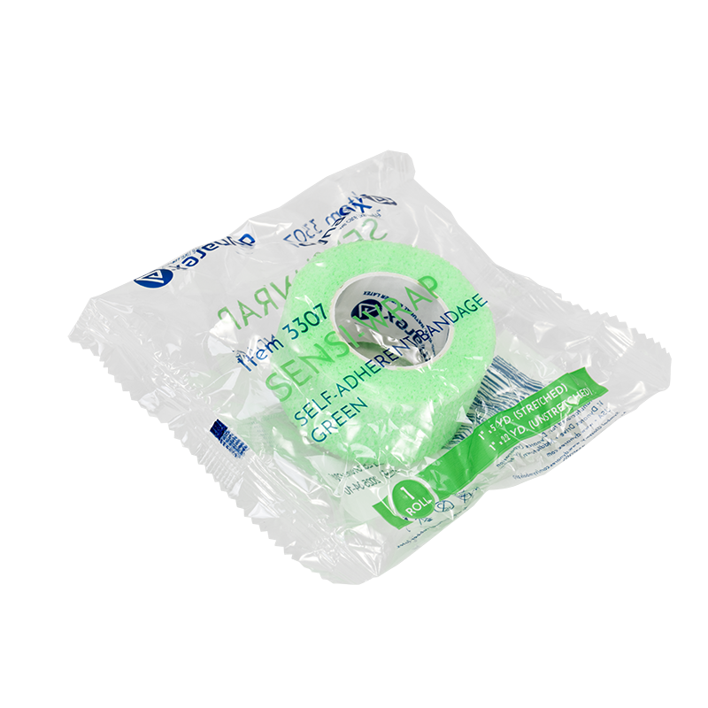 Sensi Wrap, Self-Adherent Wrap- Latex Free, 1" x 5 yds Green - 30 Boxes per Case