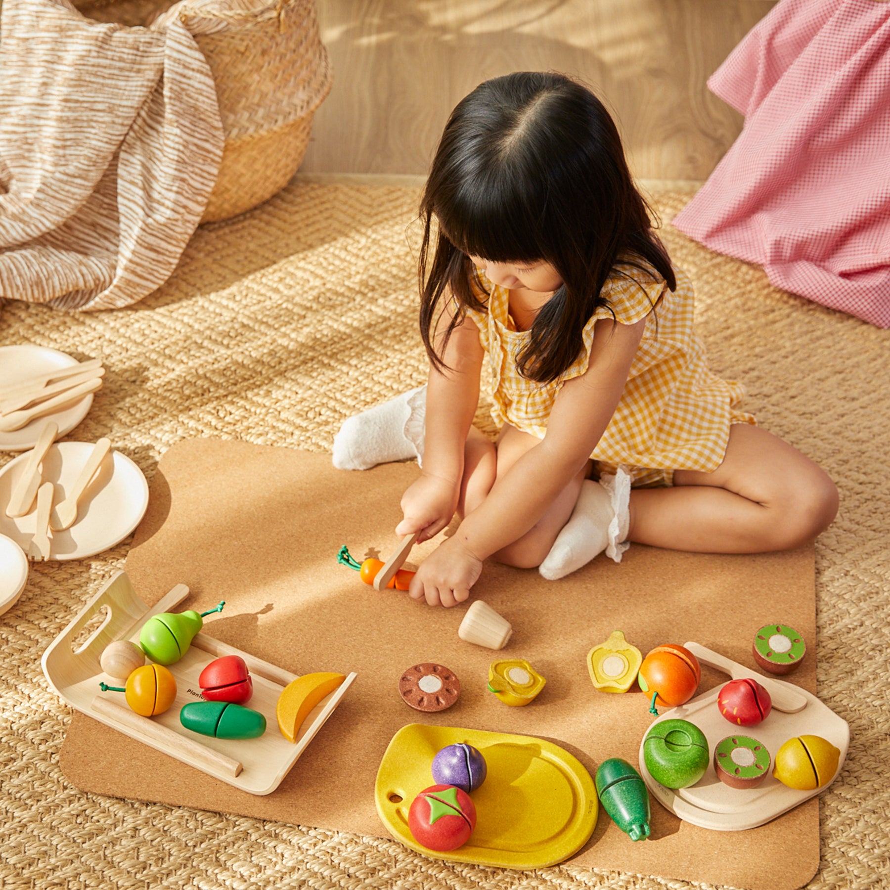 Wooden Pretend Play Fruit and Vegetable Food Set