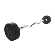 Rubber Coated Fixed Curl Barbell, 60Lb