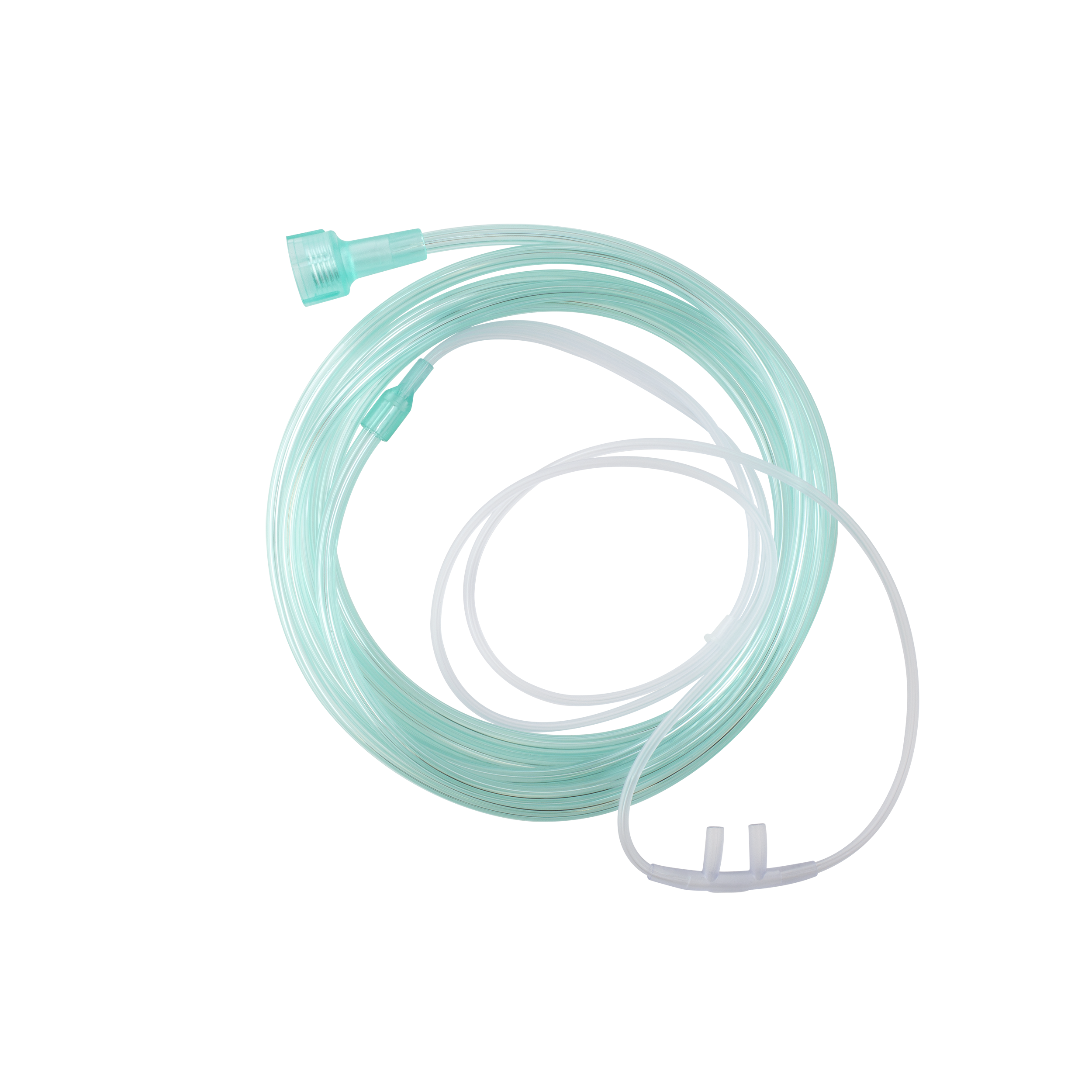 Nasal Oxygen Cannula Standard Tip with 14' (4.3m) Crush Resistant Tubing, Universal Connector, Adult, 50 Quantity per Case
