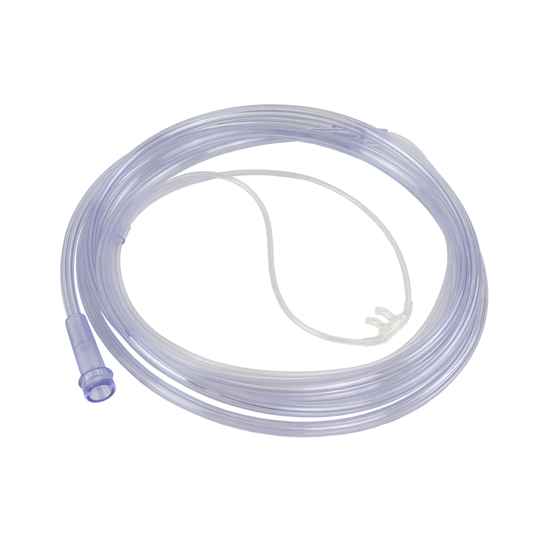 Nasal Oxygen Cannula Cushion Tip with 7' (2.1m) Crush Resistance Tubing (Clear), Standard Connector, Neonatal, 50 Quantity per Case