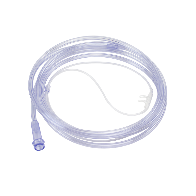 Nasal Oxygen Cannula Cushion Tip with 7' (2.1m) Crush Resistance Tubing (Clear), Standard Connector, Infant, 50 Quantity per Case