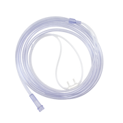 Nasal Oxygen Cannula Cushion Tip with 7' (2.1m) Crush Resistance Tubing (Clear), Standard Connector, Pediatric, 50 Quantity per Case