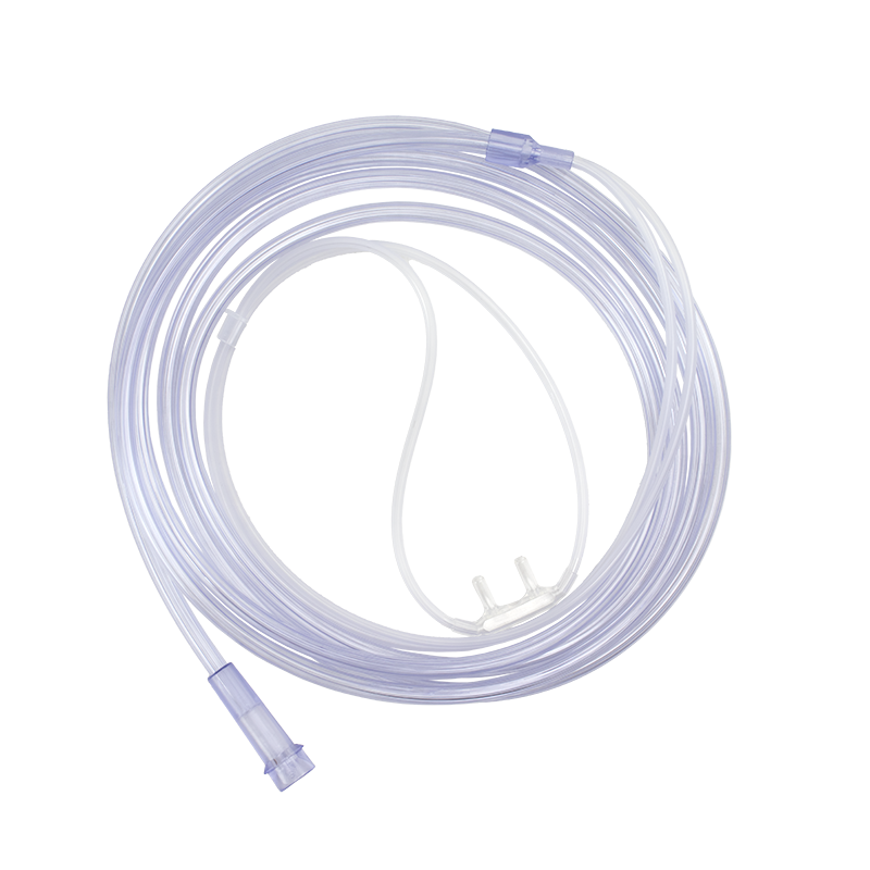 Nasal Oxygen Cannula Cushion Tip with 7' (2.1m) Crush Resistance Tubing (Clear), Standard Connector, Pediatric, 50 Quantity per Case