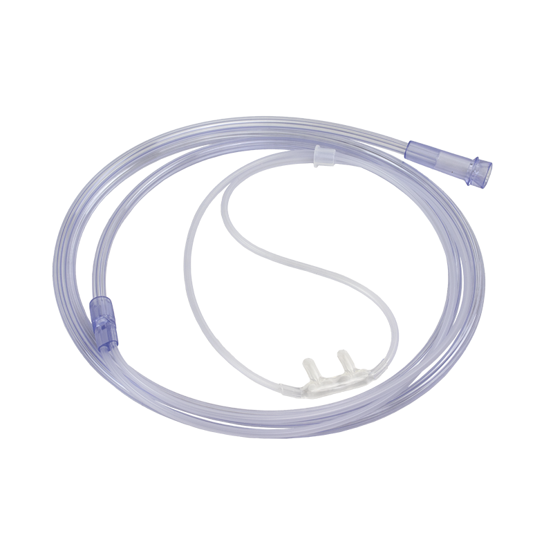 Nasal Oxygen Cannula Cushion Tip with 4' (1.2m) Crush Resistance Tubing (Clear), Standard Connector, Adult, 50 Quantity per Case