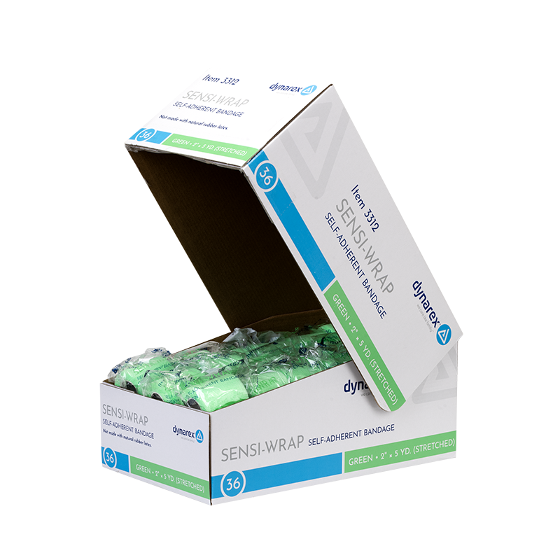 Sensi Wrap, Self-Adherent Wrap - Latex Free, 2" X 5 yds Green - 36 Boxes per Case