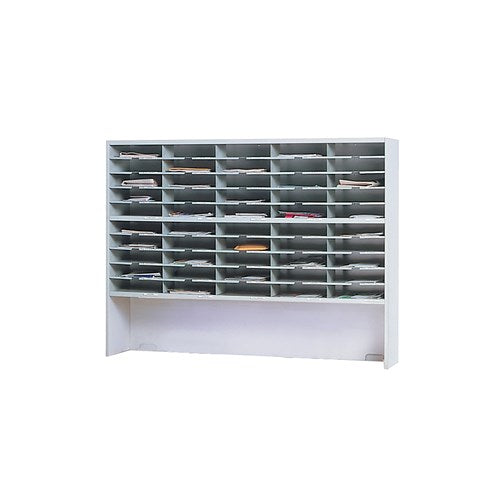 Mailflow-to-Go 2-Tier Sorter, Riser, 60"W x 13 1/4"D x 46 1/4"H, (50) 3"H Sorting Pkts