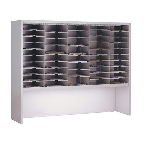 Mailflow Systems Sorter, Closed Back w/ 15" Elevation; 50 Sorting Pockets 15”D without Plexi Doors
