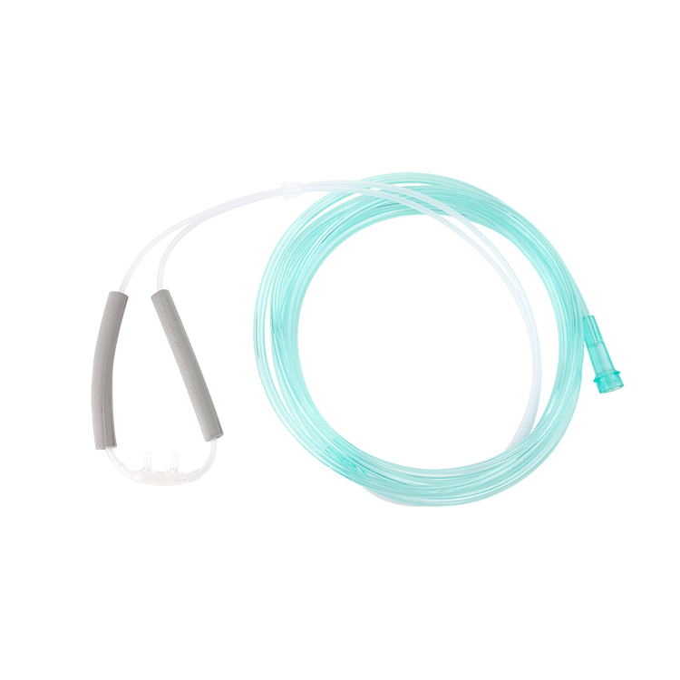 Nasal Oxygen Cannula Cushion Tip with Ultra Soft Ear Foam with 14' (4.3m) Crush Resistance Tubing, Standard Connector, Adult, 50 Quantity per Case