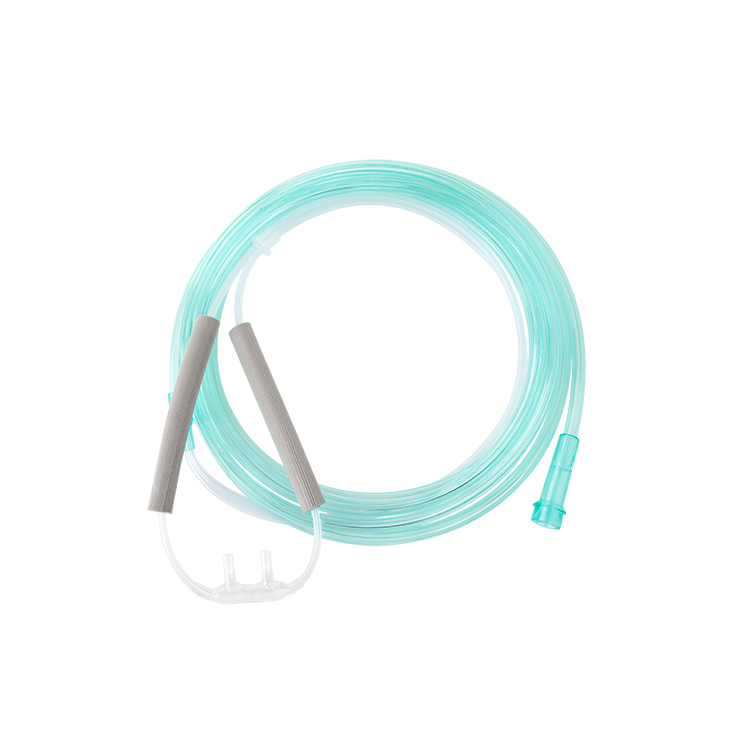 Nasal Oxygen Cannula Cushion Tip with Ultra Soft Ear Foam with 7' (2.1m) Crush Resistance Tubing, Standard Connector, Adult, 50 Quantity per Case