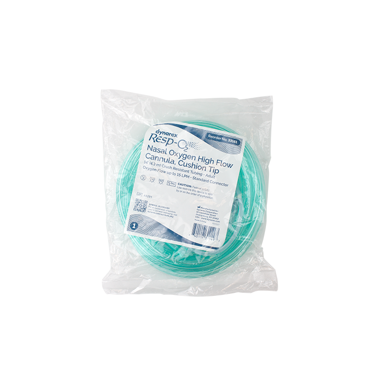 Nasal Oxygen High Flow Cannula with 14' (4.3m) Crush Resistant Tubing, Standard Connector, 25 Quantity per Case