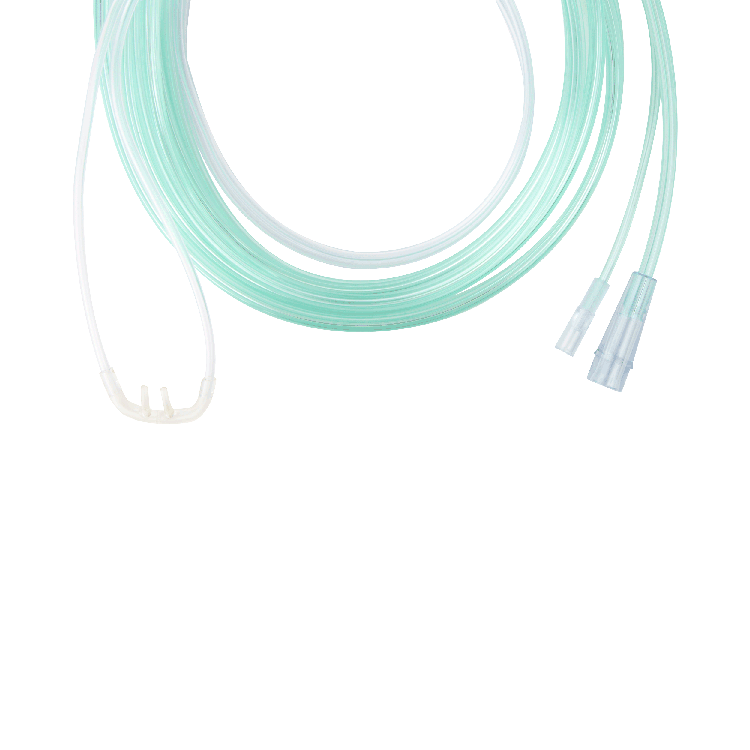 EtCO2 Nasal Sampling Cannula with 7' (2.1m) Tubing with Female Luer and Standard Connector, Infant, 25 Quantity per Case