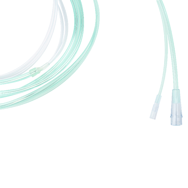 EtCO2 Nasal Sampling Cannula with 7' (2.1m) Tubing with Female Luer and Standard Connector, Pediatric, 25 Quantity per Case