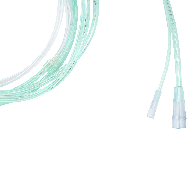 EtCO2 Nasal Sampling Cannula with 7' (2.1m) Tubing with Female Luer and Standard Connector, Adult, 25 Quantity per Case